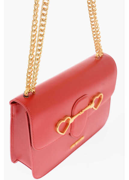 Genti de umar Moschino Love Faux Leather Bag With Chain Shoulder Strap And Golden C Red Femei (BM 9337382) 3