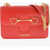 Moschino Love Faux Leather Bag With Chain Shoulder Strap And Golden C Red