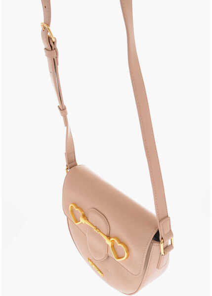 Genti tip postas Moschino Love Faux Leather Shoulder Bag With Golden Heart Clamp Beige Femei (BM 9338063) 3