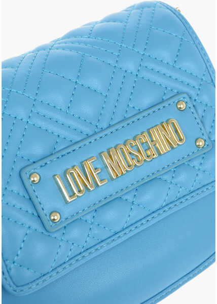 Genti de umar Moschino Love Faux Leater Crossbody Bag With Quilted Details Blue Femei (BM 9338066) 4