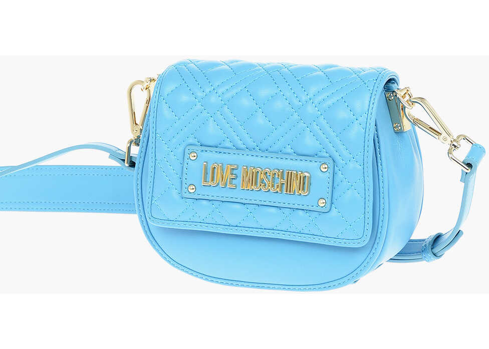 Love Faux Leater Crossbody Bag With Quilted Details