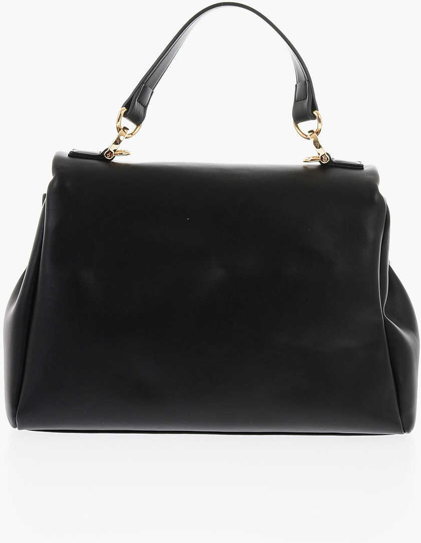 Genti de mana Moschino Love Turn Lock Closure Faux Leather Bag With Removable Shoul Black Femei (BM 9338123) 2