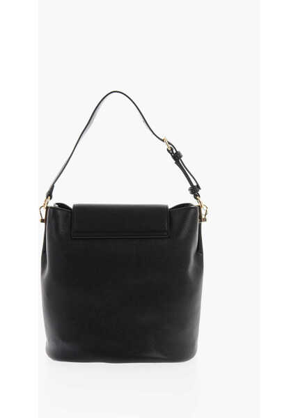 Genti de umar Moschino Love Textured Faux Leather Bucket Bag With Embossed Logo Black Femei (BM 9338126) 3