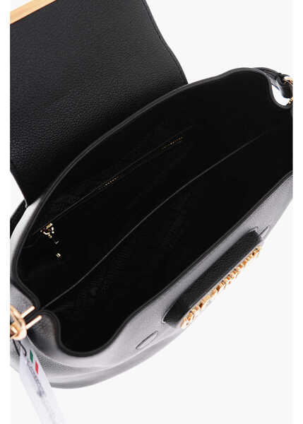 Genti de umar Moschino Love Textured Faux Leather Bucket Bag With Embossed Logo Black Femei (BM 9338126) 4