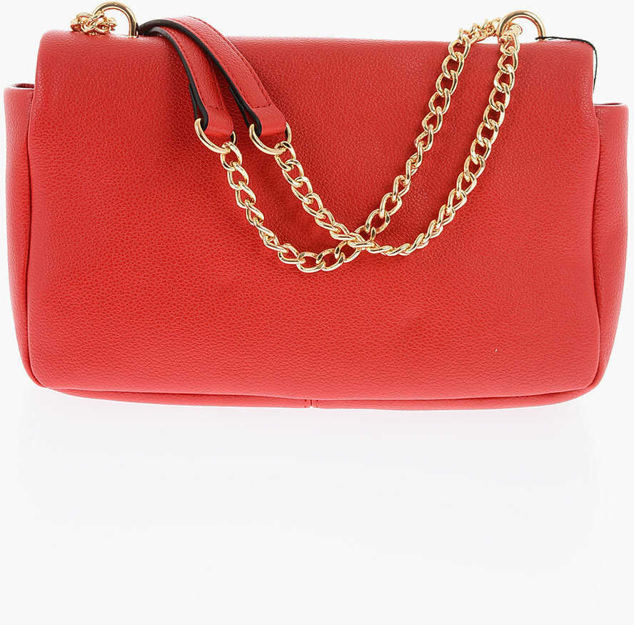 Genti de umar Moschino Love Textured Faux Leather Shoulder Bag With Golden Logo Red Femei (BM 9338132) 2