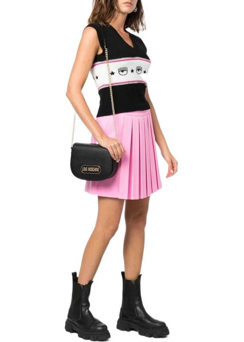 Genti tip postas Moschino Love Chain Shoulder Strap Faux Leather Bag Black Femei (BM 9338135) 2