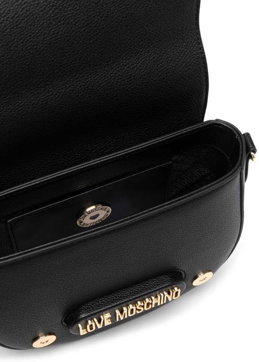 Genti tip postas Moschino Love Chain Shoulder Strap Faux Leather Bag Black Femei (BM 9338135) 4