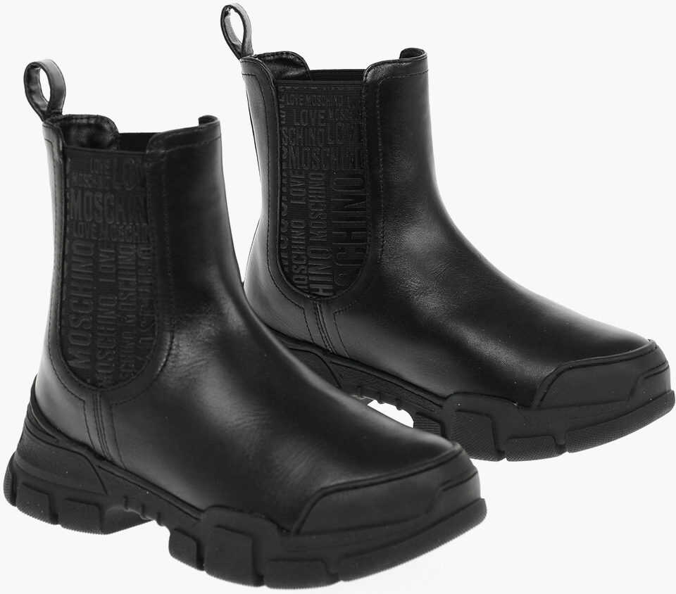 Love 4Cm Leather Logoed Band Trek45 Chelsea Boots With Track