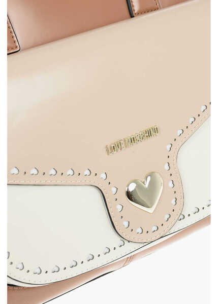 Genti de mana Moschino Love Removable Shoulder Strap Faux Leather Tote Bag Brown Femei (BM 9338270) 4