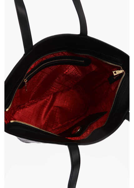 Genti de umar Moschino Love Quilted Faux Leather Tote Bag With Embossed Logo Black Femei (BM 9338282) 4