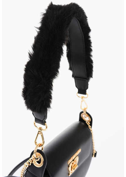 Genti de umar Moschino Love Faux Leather Mini Saddle Bag With Golden Closure Turn L Black Femei (BM 9338315) 4