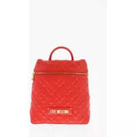 Rucsacuri Love Quilted Faux Leather Backpack With Golden Logo Femei