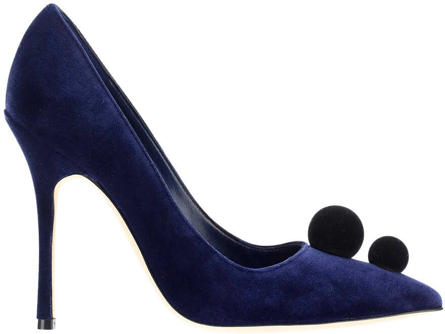 Manolo Blahnik Velvet Pumps NAVY