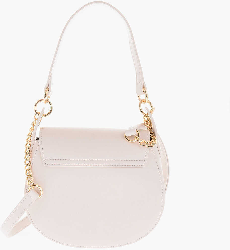 Genti de umar Moschino Love Faux Leather Mini Saddle Bag With Golden Closure Turn L White Femei (BM 9338723) 2