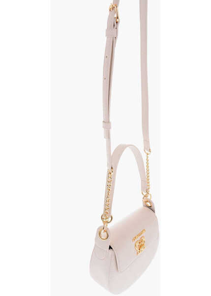 Genti de umar Moschino Love Faux Leather Mini Saddle Bag With Golden Closure Turn L White Femei (BM 9338723) 3