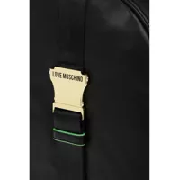 Rucsacuri Moschino Dama - Rucsacuri Moschino Love Logoed Shoulder Strap Faux Leather Safety Backpack Black Femei (BM 9339863) - B-mall.ro