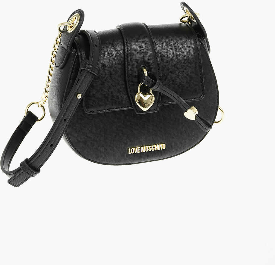 Genti de umar Moschino Love Faux Leather Crossbody Bag With Heart Shaped Charm Black Femei (BM 9340388) 3