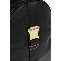 Rucsacuri Moschino Dama - Rucsacuri Moschino Love Logoed Shoulder Strap Faux Leather Safety Backpack Black Femei (BM 9340652) - B-mall.ro