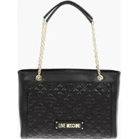 Genti de mana Love Quilted Faux Leather Tote Bag With Maxi Monogram Femei