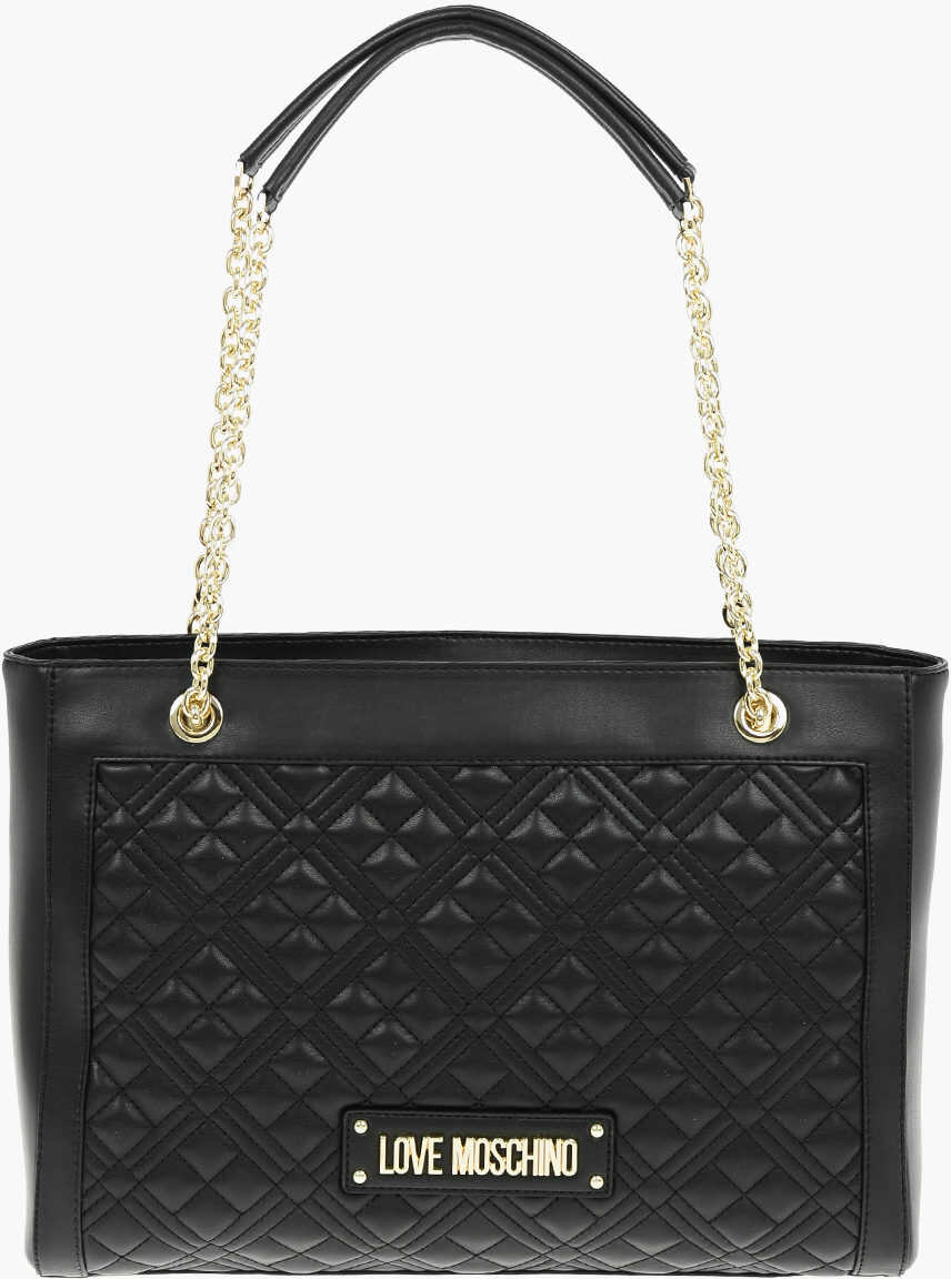 Love Quilted Faux Leather Tote Bag With Maxi Monogram