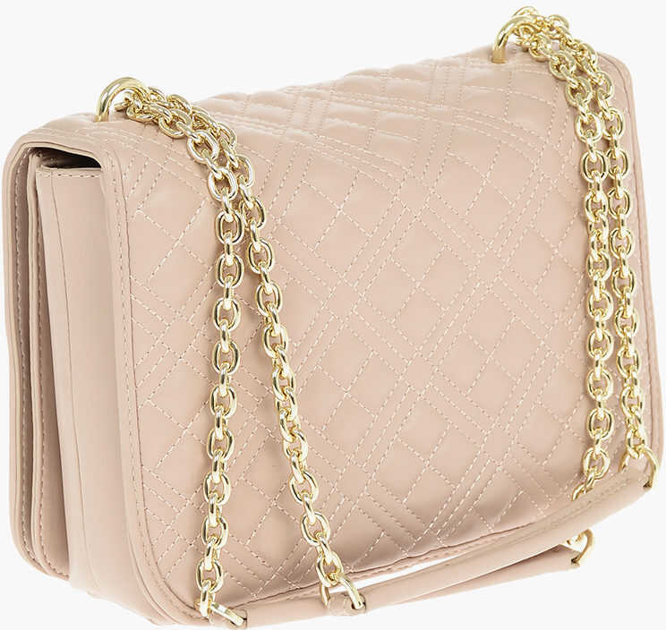 Genti de umar Moschino Love Quilted Faux Leather Shoulder Bag With Embossed Logo Beige Femei (BM 9341783) 2