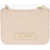 Moschino Love Quilted Faux Leather Shoulder Bag With Embossed Logo Beige