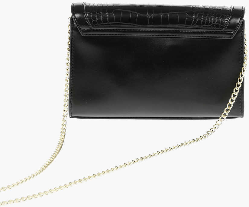 Genti tip postas Moschino Love Crocodile Effect Faux Leather Crossbody Bag Black Femei (BM 9341792) 2