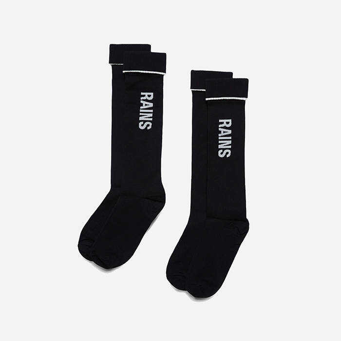 Rains Logo Socks 2-pack 20250 BLACK black