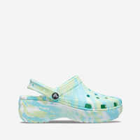 Saboti Crocs Platform Marbled Clog 207176 CELERY/MULTI Femei
