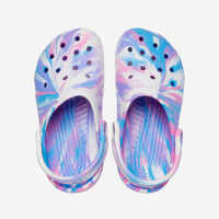 Slapi Crocs Classic Marbled Kids Clog 207464 WHITE/PINK Baieti