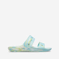 Papuci Crocs Classic Marbled flaps 207701 PURE WATER/MULTI Femei