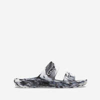 Papuci Crocs Classic Marbled flaps 207701 WHITE/BLACK Femei