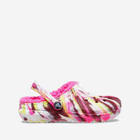 Slapi Flaps Crocs Classic Lined Marbled Clog 207773 ELECTRIC PINK / MULTI Baieti