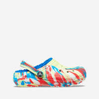 Slapi Flaps Crocs Classic Lined Marbled Clog 207773 SULPHUR / MULTI Baieti