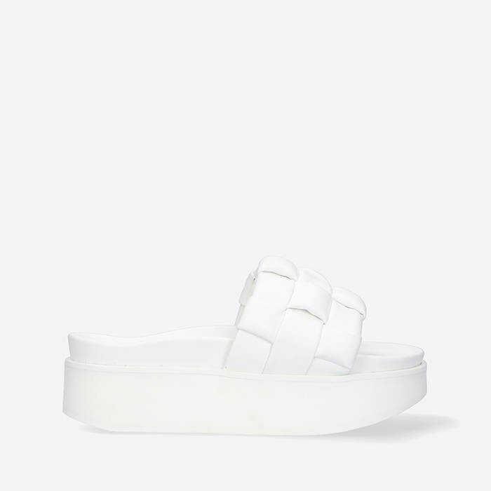 Inuikii Braided Leather Platform 70103-20 WHITE WHITE