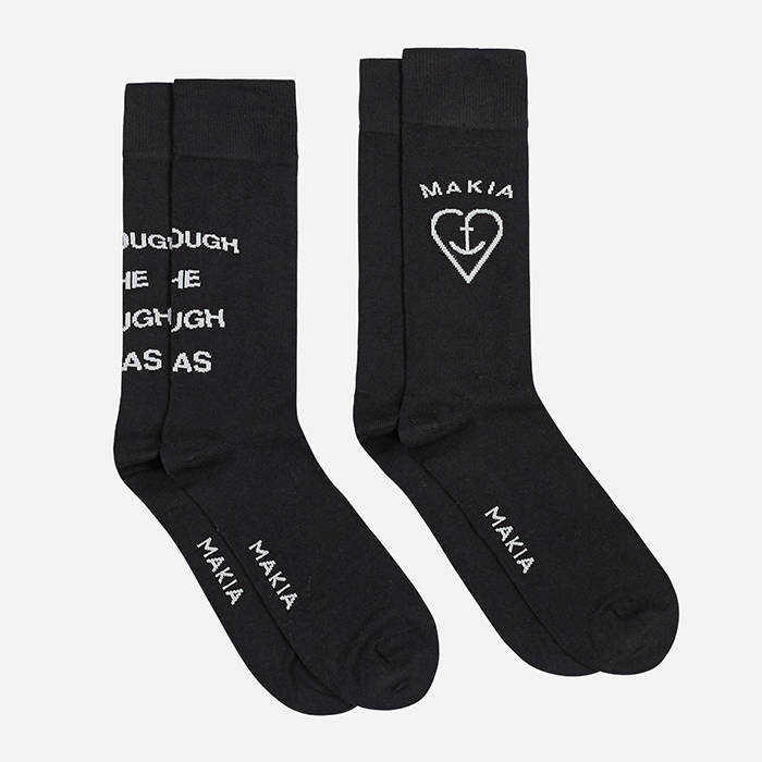 Makia Socks Glenn Two Pack Of Socks U83003 999 black