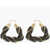 Bottega Veneta Braided Leather Triangle Earrings Brown