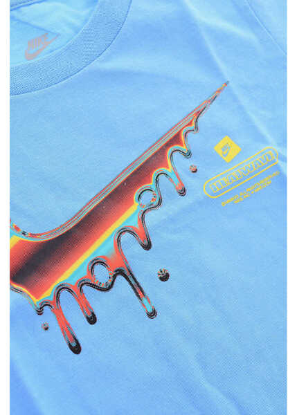 Tricouri Nike Crewneck T-Shirt With Logo Print Light Blue Baieti (BM 9358160) 2