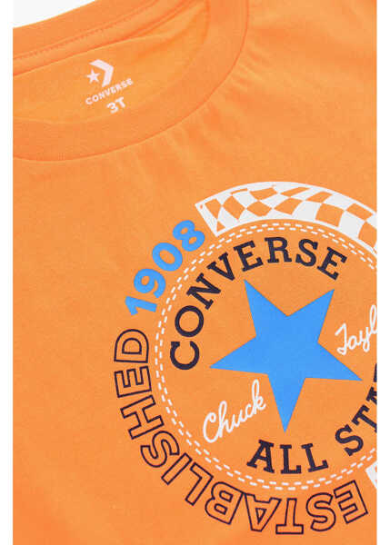 Tricouri Converse All Star Chuck Taylor Plain T-Shirt With Printed Logo Orange Baieti (BM 9358163) 2