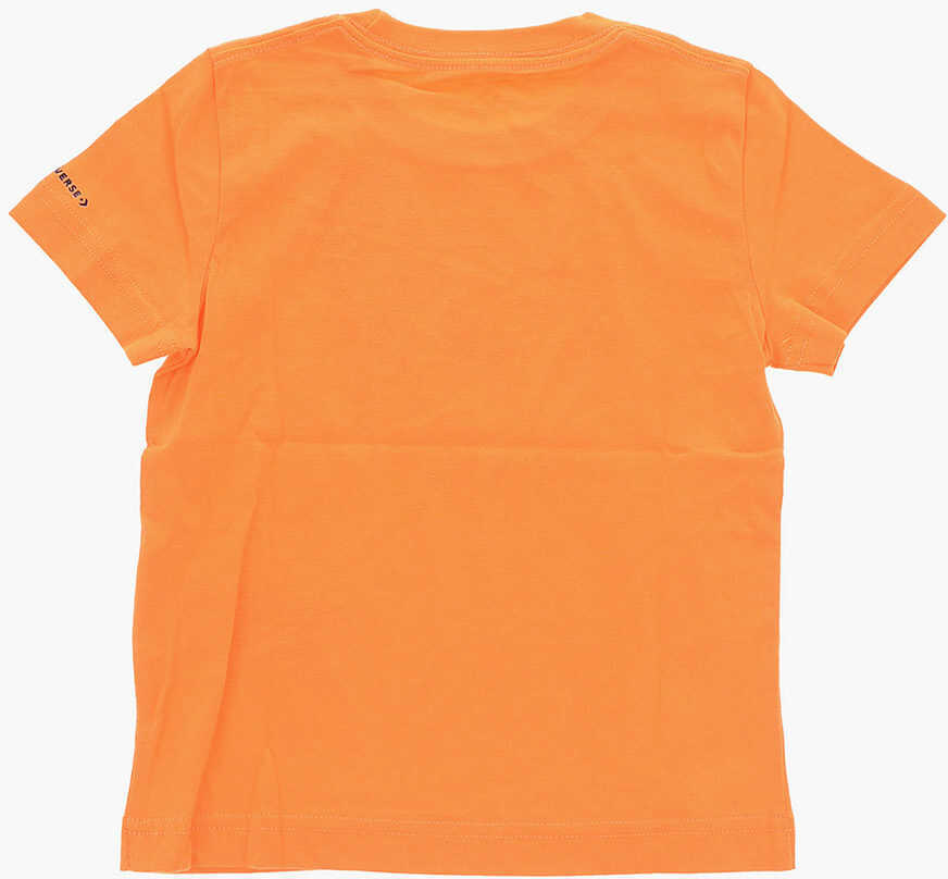 Tricouri Converse All Star Chuck Taylor Plain T-Shirt With Printed Logo Orange Baieti (BM 9358163) 3