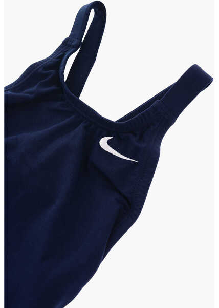 Costume de baie intregi Nike Logo Embroidered Solid Color One Piece Swimsuit Blue Fete (BM 9358469) 3