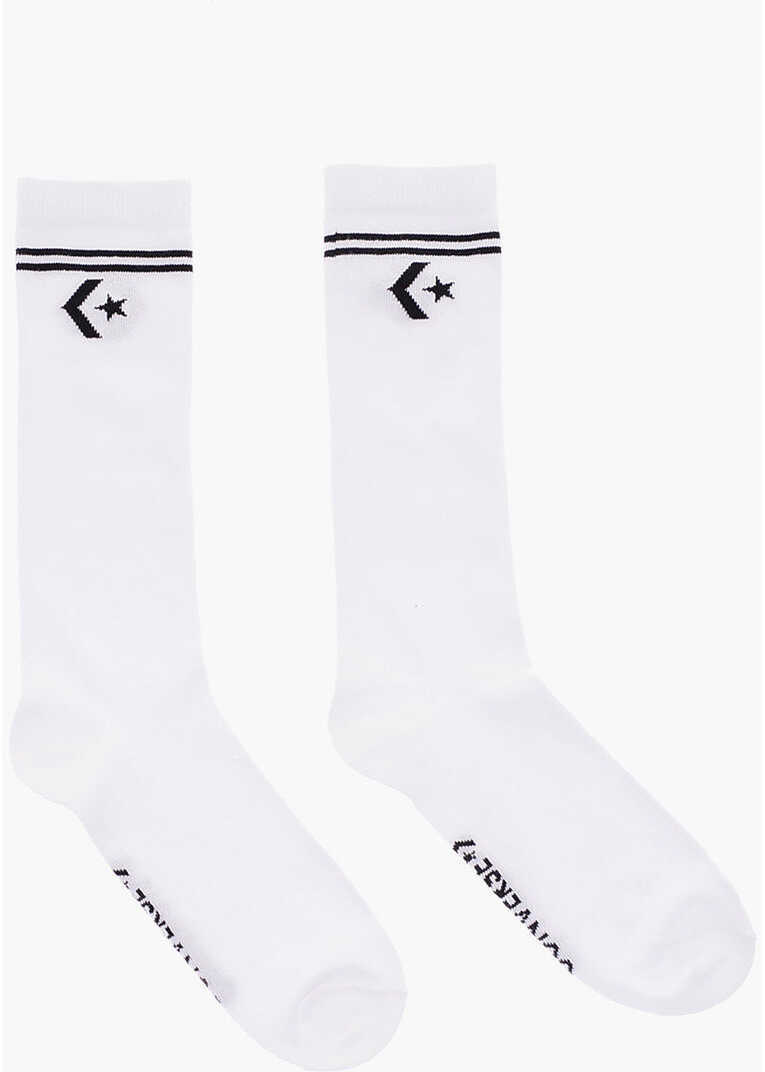 Sosete Converse Contrasting Embroidered Logo Long 2 Pairs Of Socks Set Black & White Fete (BM 9358484) 2