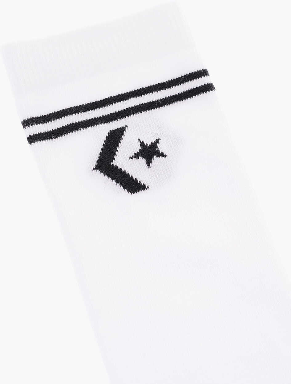 Sosete Converse Contrasting Embroidered Logo Long 2 Pairs Of Socks Set Black & White Fete (BM 9358484) 3