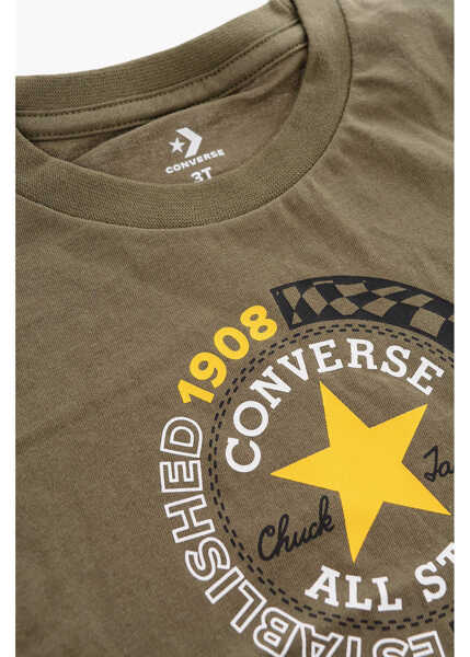 Tricouri Converse All Star Chuck Taylor Front Printed Crew-Neck T-Shirt Green Baieti (BM 9358496) 2