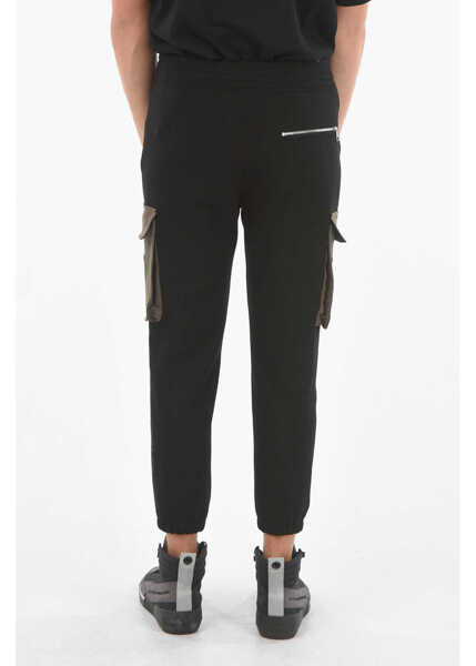 Pantaloni de trening Neil Barrett Low Waist Skinny Fit Cargo Joggers Black Barbati (BM 9361616) 2
