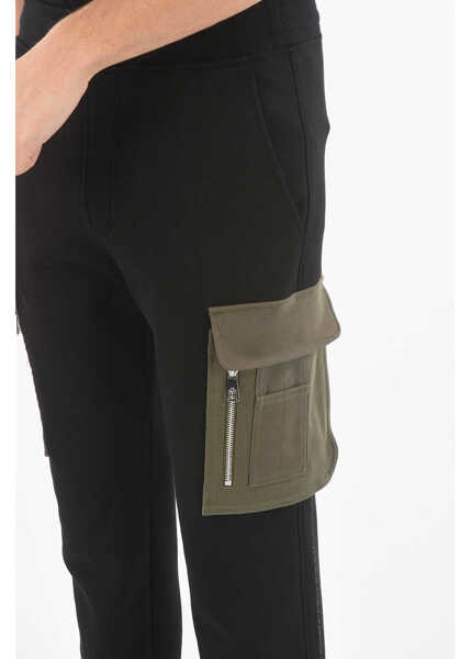 Pantaloni de trening Neil Barrett Low Waist Skinny Fit Cargo Joggers Black Barbati (BM 9361616) 3