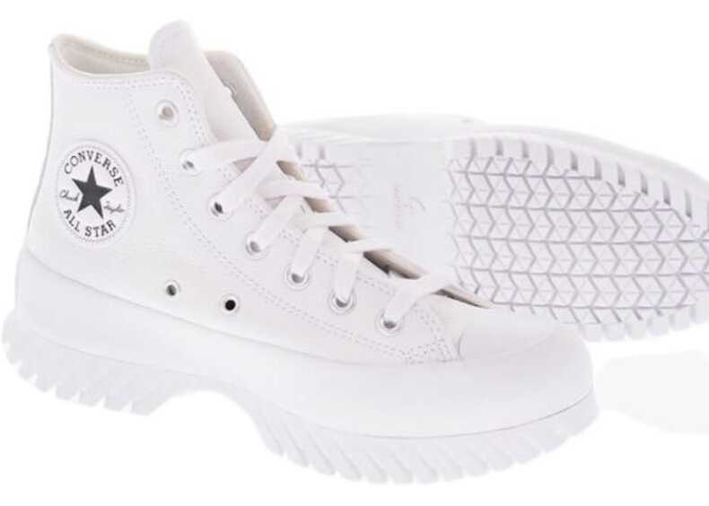 Poze Converse All Star Chuck Taylor 6Cm Textured Leather Lugged High-Top S White