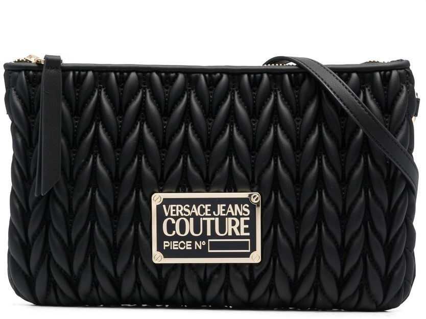 Versace Jeans Faux Leather Shoulder Bag BLACK image
