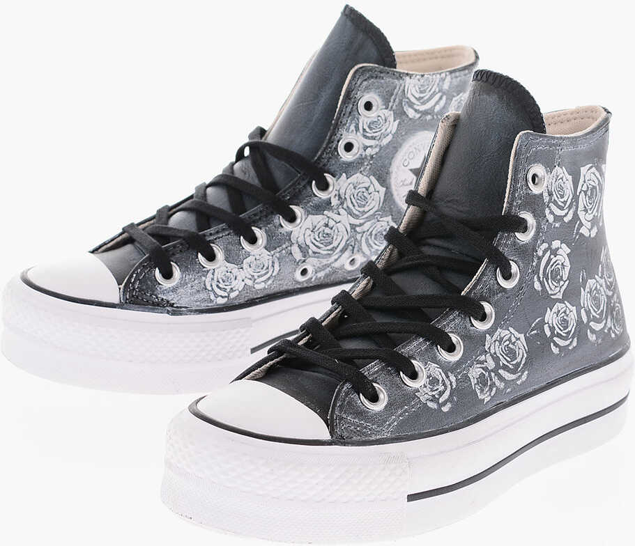 Converse All Star Chuck Taylor 4Cm Floral Patterned Leather High Top White