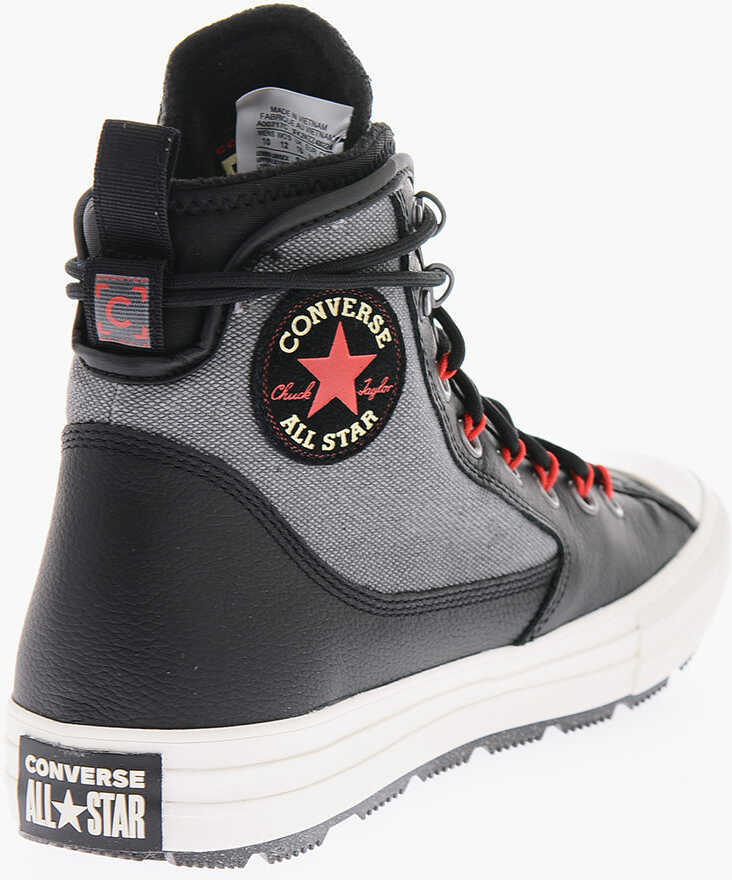 Sneakers Converse Chuck Taylor All Star All Textured Leather High-Top Sneakers Black Femei (BM 9362681) 3